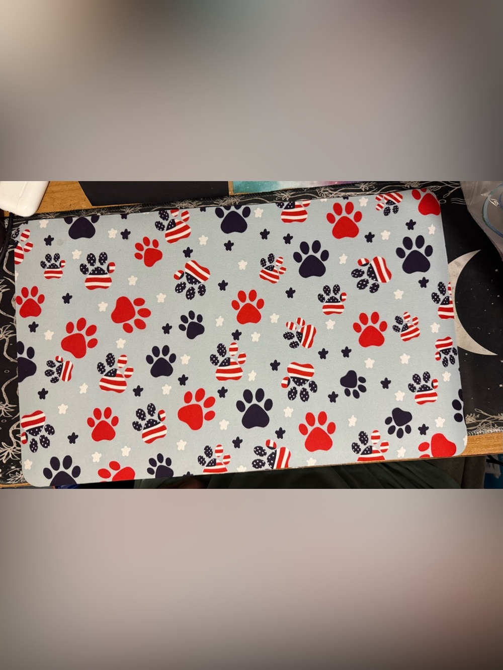 Patriotic Paw Print Dog Mat - Non slip